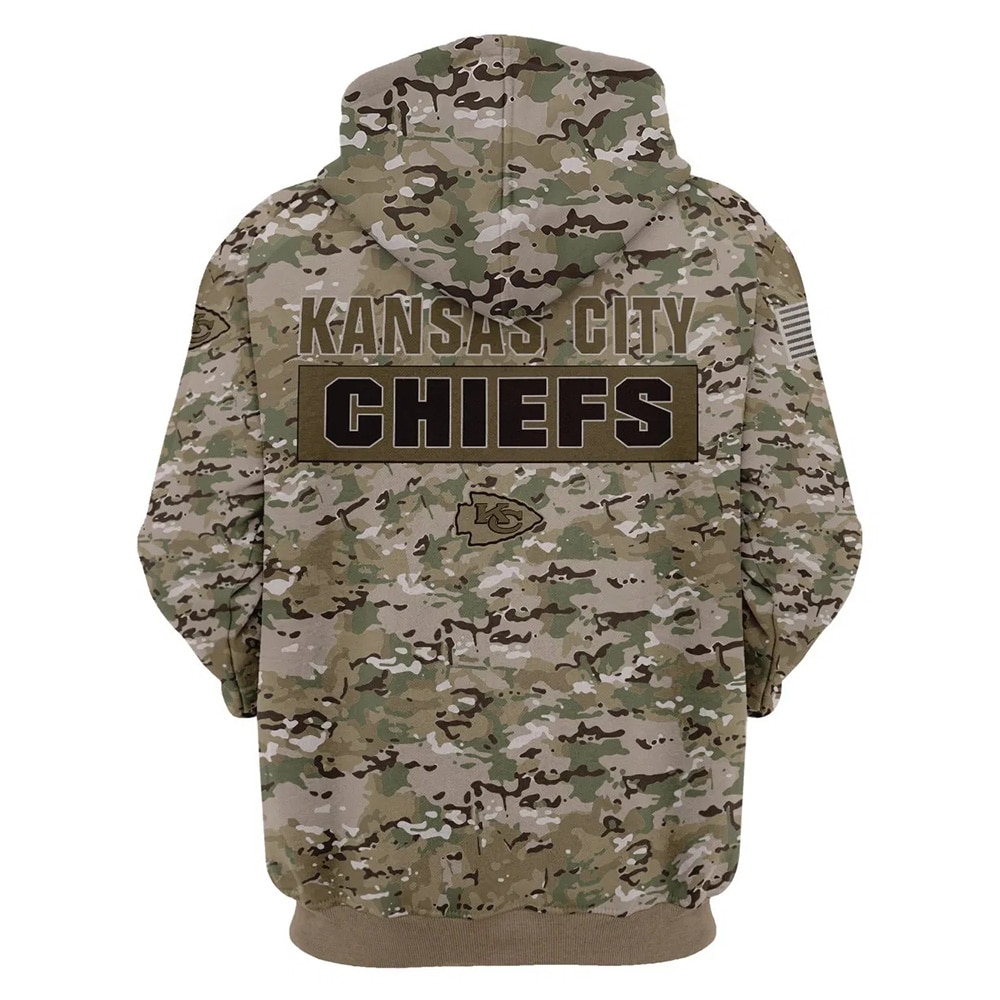 Kansas City Chiefs Hoodie Army Graphic Zip Hoodie Pullover Gift for Fans - Image 3