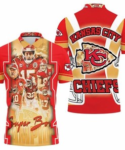 Kansas City Chiefs Logo Super Bowl Champions 2021 Afc West Division 3D All Over Print Polo Shirt