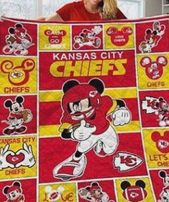 Kansas City Chiefs Micky Mouse Loved Quilt Blanket Bedding Set