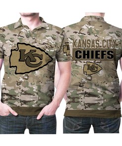 Kansas City Chiefs Nfl Football Team Logo Camouflage Color 3d Designed Allover Gift For Chiefs Fans Polo Shirt All Over Print Shirt 3d T-shirt