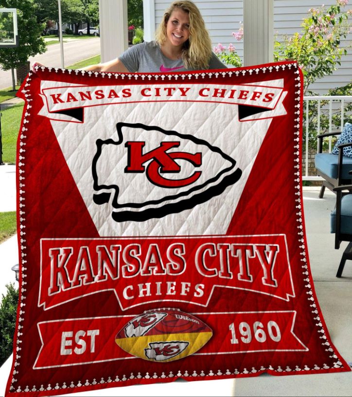 Kansas City Chiefs Quilt Blanket Bedding Set Gifts for Fans