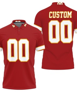 Kansas City Chiefs Red Personalized Jersey Inspired 3D All Over Print Polo Shirt