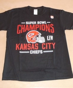 Kansas City Chiefs Super Bowl LIV Champions Black T-Shirt Size Youth