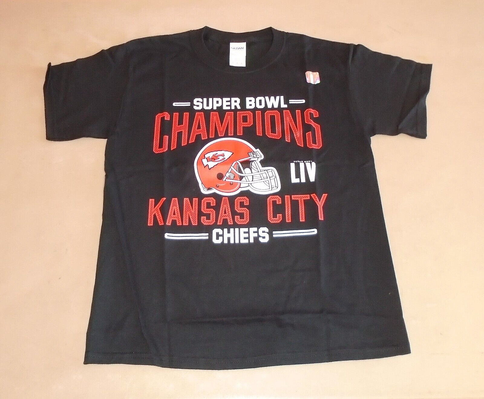 Kansas City Chiefs Super Bowl LIV Champions Black T-Shirt Size Youth
