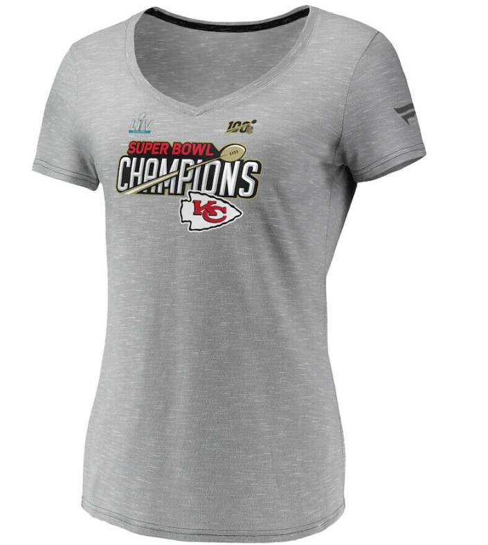 Kansas City Chiefs Super Bowl LIV Champions Women's T-Shirt Gray