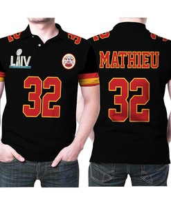 Kansas City Chiefs Tyrann Mathieu 32 Great Player Nfl American Football Black Jersey Style Gift For Chiefs Fans Polo Shirt