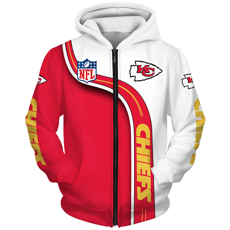 Kansas City Chiefs Zip Hoodie 3D Cute Zip Hoodie Pullover Gift for Fans