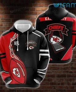 Kansas City Hoodie 3D Football On Fire Logo KC Chiefs Gift