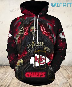 Kansas City Hoodie 3D Grim Reaper Logo KC Chiefs Gift