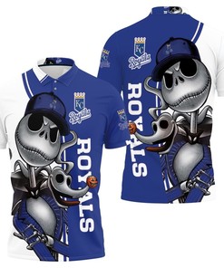Kansas City Royals Jack Skellington And Zero Polo Shirt All Over Print Shirt 3d T-shirt