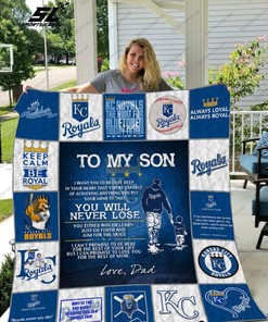Kansas City Royals To My Son Love Dad Quilt Blanket Bedding Set