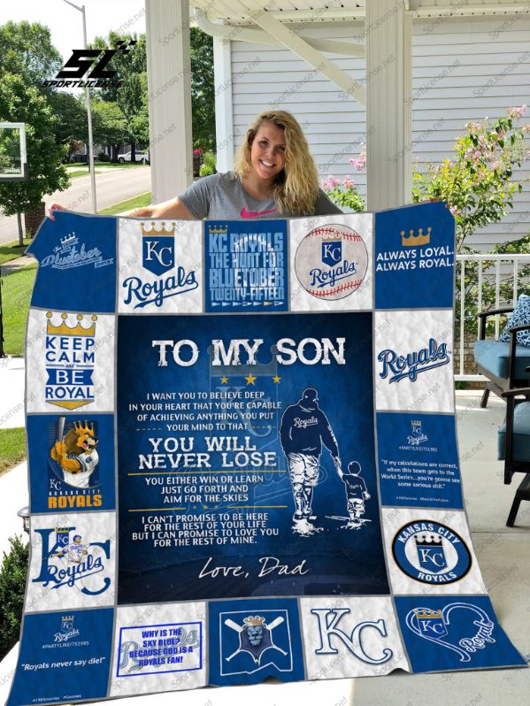 Kansas City Royals To My Son Love Dad Quilt Blanket Bedding Set