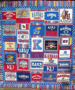 Kansas Jayhawk Quilt Blanket Bedding Set for Home Décor