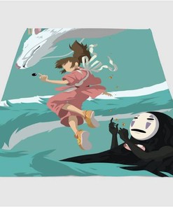 Kaonashi Sen And Haku Sherpa Fleece Blanket Gifts for Family, for Couple