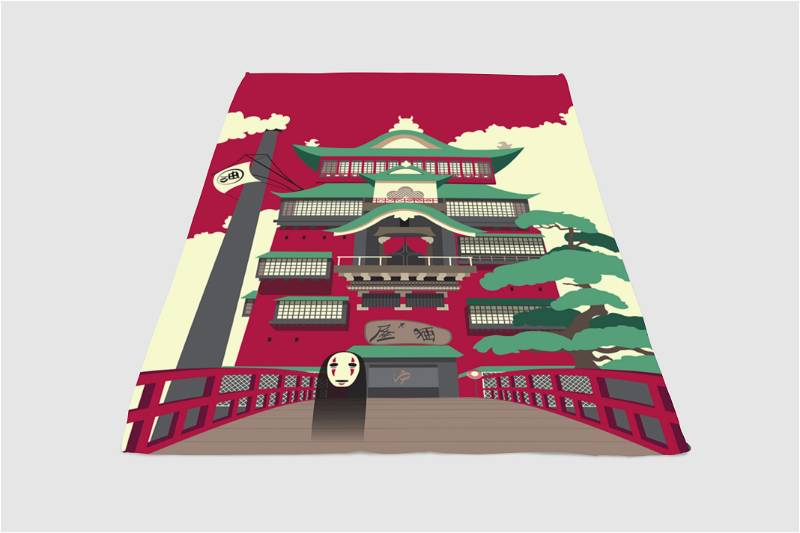 Kaonashi Spirited Away Vector Sherpa Fleece Blanket Gifts for Family, for Couple