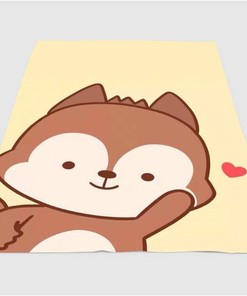 Kawaii Love Cartoon Sherpa Fleece Blanket Gifts for Family, for Couple