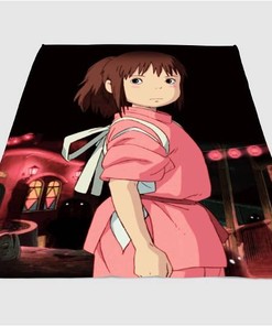 Kawaii Sen Spirited Away Sherpa Fleece Blanket Gifts for Family, for Couple