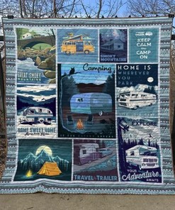 Keep Calm And Camp On Quilt Blanket Bedding Set