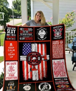 Keep Calm And Gear Up Firefighter Quilt Blanket Bedding Set