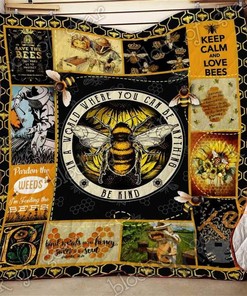 Keep Calm And Love Bees Quilt Blanket Bedding Set