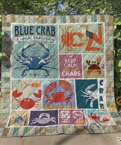 Keep Calm And Love Crabs Quilt Blanket Bedding Set