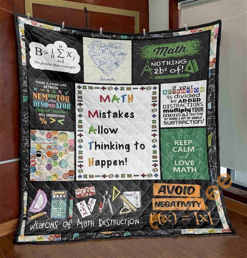 Keep Calm And Love Math Quilt Blanket Bedding Set