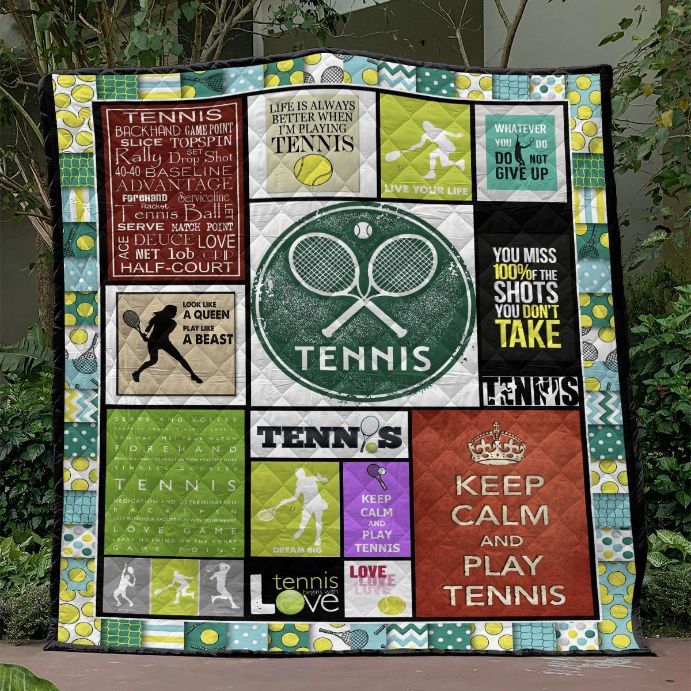 Keep Calm And Play Tennis Quilt Blanket Bedding Set Vh06