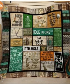 Keep Calm And Sink The Putt Golf Quilt Blanket Bedding Set