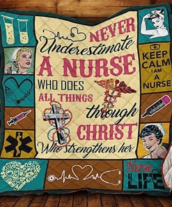 Keep Calm I Am A Nurse Nurse Life Quilt Blanket Bedding Set