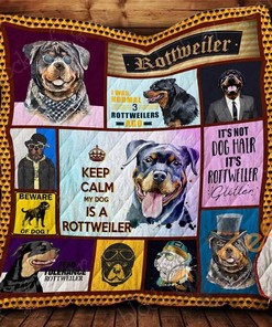 Keep Calm My Dog Is A Rottweiler Quilt Blanket Bedding Set