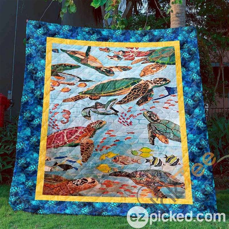 Keep Swimming Quilt Blanket Bedding Set With Pilliwcases Option