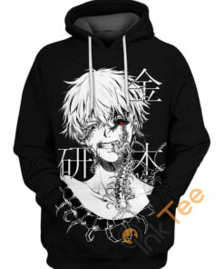 Ken Kaneki Black And White Hoodie 3D