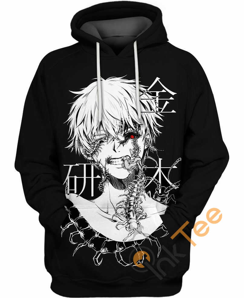 Ken Kaneki Black And White Hoodie 3D