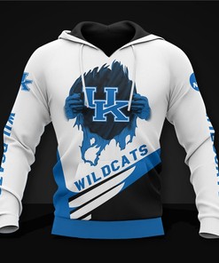 Kentucky Wildcats Hoodie 3D Zip Hoodie Long Sleeve Gift for Fan