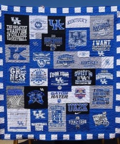 Kentucky Wildcats Logos Quilt Blanket Bedding Set