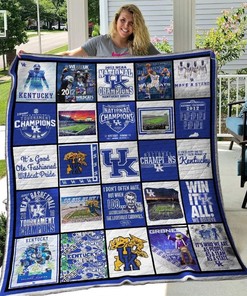 Kentucky Wildcats Quilt Blanket Bedding Set Fan Gift