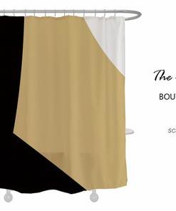 Khaki Black Shower Curtain For Bathroom, Simple Waterproof Bathroom Curtain, Watertight Curtains For Bathtubs