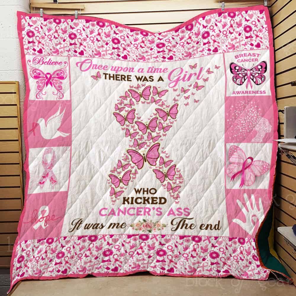 Kicked Cancer's Ass Fleece Blanket for Home Décor