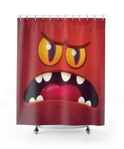 Kids Shower Curtain Monster Face