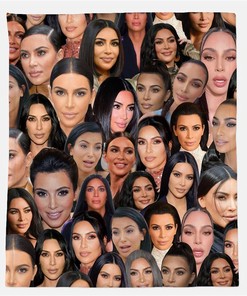 Kim Kardashian Gift For Kim Lovers Sherpa Fleece Blanket Gifts for Family, for Couple
