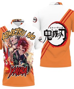 Kimetsu No Yaiba Kamado Tanjiro Kamado Nezuko Fire Polo Shirt All Over Print Shirt 3d T-shirt