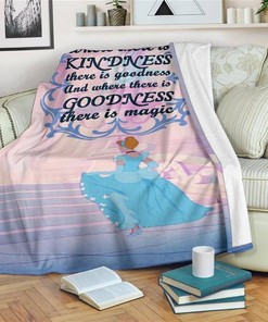 Kindness and Goodness Cinderella Sherpa Fleece Blanket Gifts for Family, for Couple