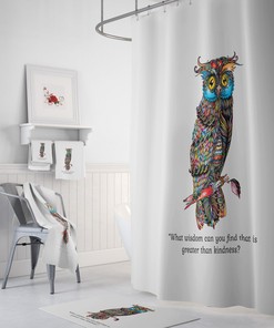 Kindness is Wise Owl Shower Curtain, Optional Accesories or Set