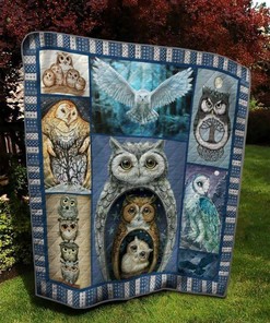 King And Queen Owl Quilt Blanket Bedding Set for Home Décor