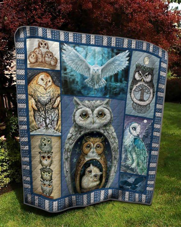 King And Queen Owl Quilt Blanket Bedding Set for Home Décor