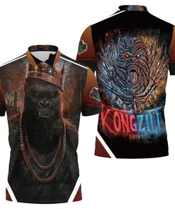 King Kong I Am The King Of The World Godzilla Vs Kong Polo Shirt All Over Print Shirt 3d T-shirt