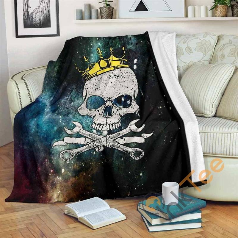 King Mechanic Sherpa Fleece Blanket Gifts for Family, for Couple