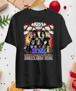 Kiss Band Happy New Year 2022 Black T-Shirt