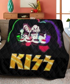 Kiss Band Quilt Blanket Bedding Gift For Fan, Rock Band Kiss Music Band Quilt Blanket Bedding