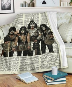 Kiss Band Rock Sherpa Fleece Blanket Gifts for Family, for Couple